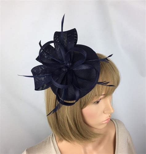 Navy Blue Fascinator Dark Blue Fascinator Navy Mother Of The Bride Wedding Hatinator Occasion