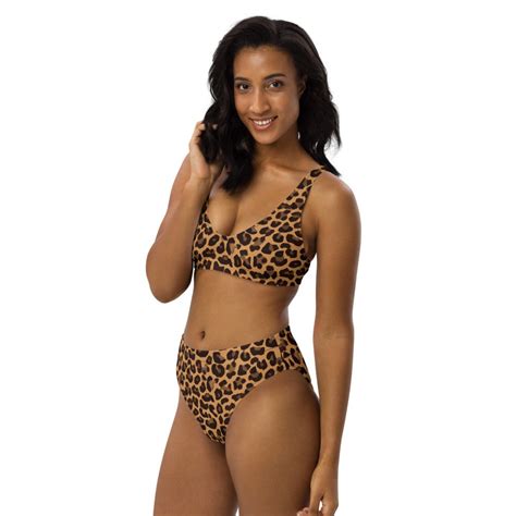 Leopard Print High Waisted Bikini Etsy Uk