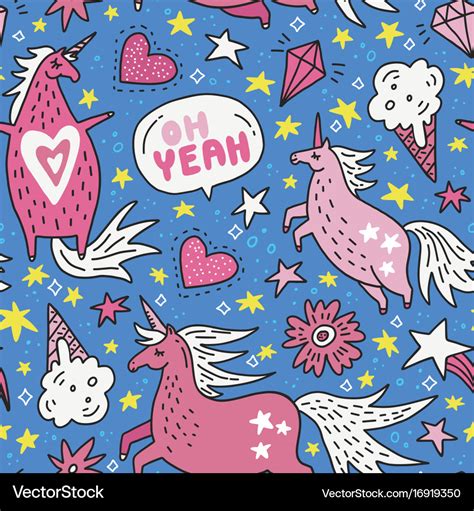 Unicorn Seamless Pattern Royalty Free Vector Image