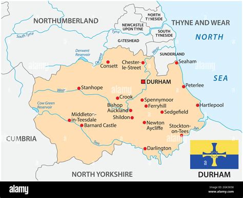 County durham map Stock Vector Images - Alamy