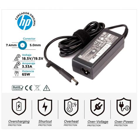 CARREGADOR HP ORIGINAL 18 5V 3 5A 7 4 X 5 0mm 65W 02812