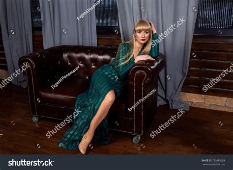 Beautiful Sexy Woman Blonde Elegant Green Stock Photo 780880288 Shutterstock