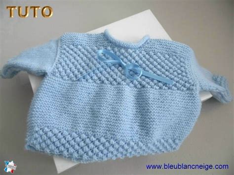 tuto tricot bebe brassière bleue bb garcon tricotee main