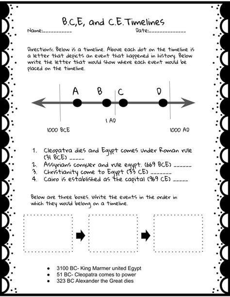 BC And AD Timeline Worksheets And Activities Print And Digital