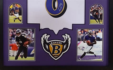 Lamar Jackson Autographed Framed Ravens White Jersey - The Stadium Studio