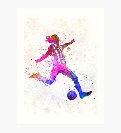 Woman Soccer Player In Watercolor Art Print For Sale By Paulrommer