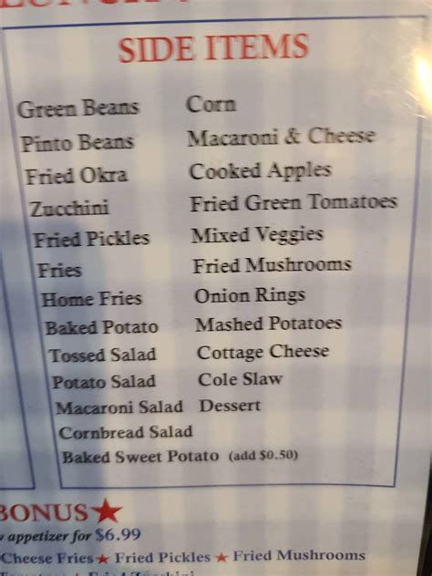 Menu at Mountain View Restaurant, USA, Highway 11 E