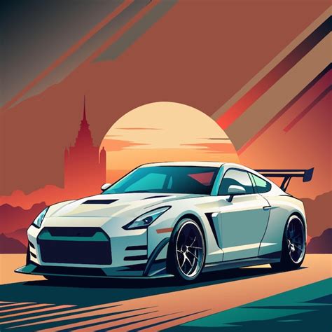 Nissan Gtr Vector Illustration Flat Premium Ai Generated Vector