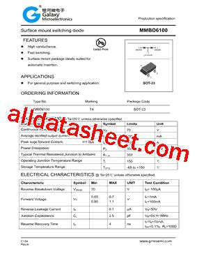 Mmbd Datasheet Pdf Galaxy Semi Conductor Holdings Limited