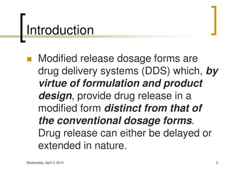 PPT MODIFIED RELEASE DOSAGE FORM PowerPoint Presentation Free