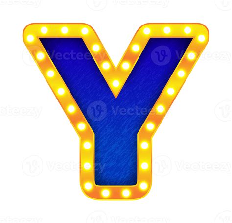 Y Retro Cinema Light Bulb Sign Alphabet 13090555 Png