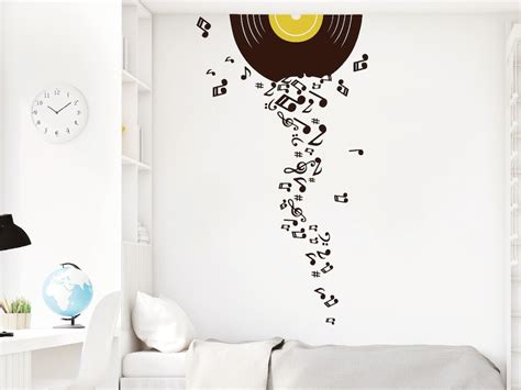 Musical Notation With Disc Wall Decals Musical Mark Vinyl Wall | Etsy