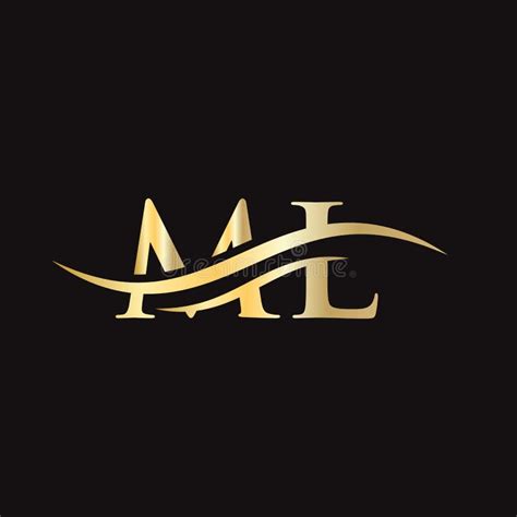 Diseño Inicial Del Logotipo De Ml De Carta Vinculada. Moderna Carta Ml ...