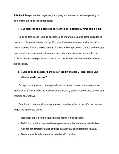 Foro 1 Estrategias y Pronósticos para la toma de decisiones ETAPA II