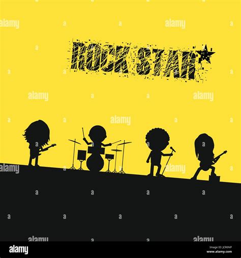 silhouette rock band on stage Stock Vector Image & Art - Alamy