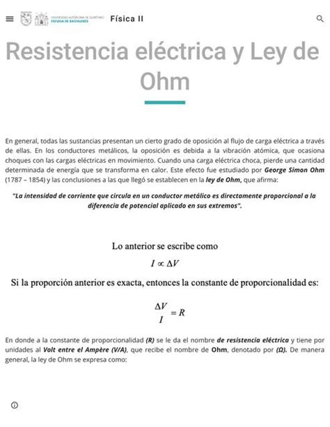 Resúmenes De Ley De Ohm Descarga Apuntes De Ley De Ohm