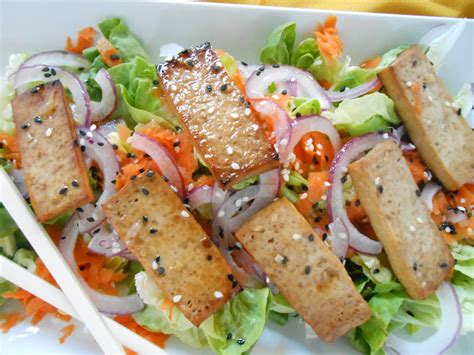 Sesame Salad W Teriyaki Baked Tofu Flora Foodie