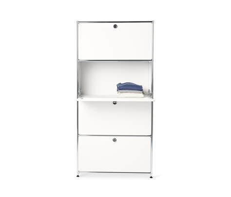 Highboard Metall CN3 mit 4 Klappenfächern weiß online bestellen bei