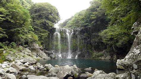 Cheonjeyeon Waterfall, Jeju Island, South Korea Stock Photo - Image of ...