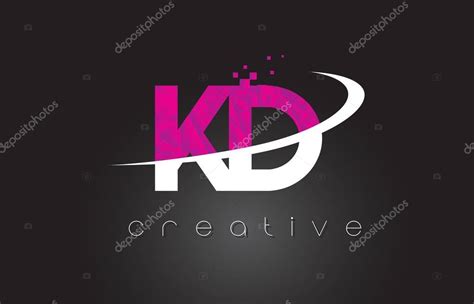 Kd K D Dise O De Letras Creativas Con Colores Rosados Blancos