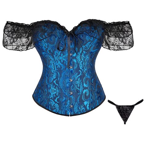 Chcnhac Corset Lingerie For Women Floral Pleated Trim Corset Lingerie Sexy Satin Lace Up