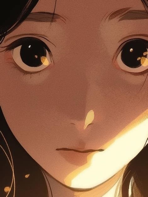 Premium Ai Image Anime Girl With Long Hair And Big Eyes Staring At Camera Generative Ai