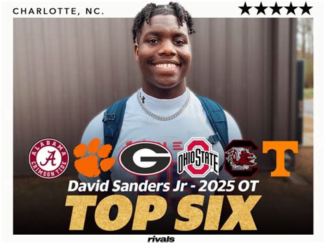 Star Ol No Recruit David Sanders Jr Includes Vols In Top