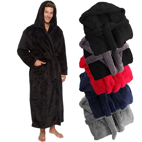 Ross Michaels Mens Luxury Robe Hooded Big And Tall Long Plush Fleece