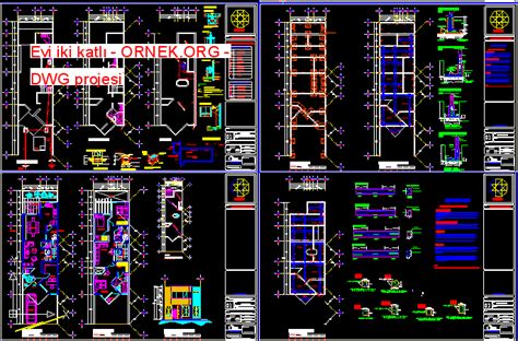 Evi Iki Katl Dwg Projesi Autocad Projeler