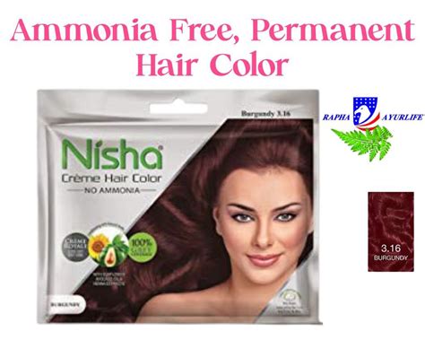 6x Nisha Burgundy Henna Based Cream Hair Color 20gm Colourant 20ml