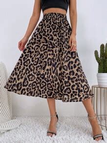 Shein Lune Leopardo Boho Saia Shein Brasil