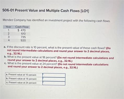 Solved S06 01 Present Value And Multiple Cash Flows Lo1