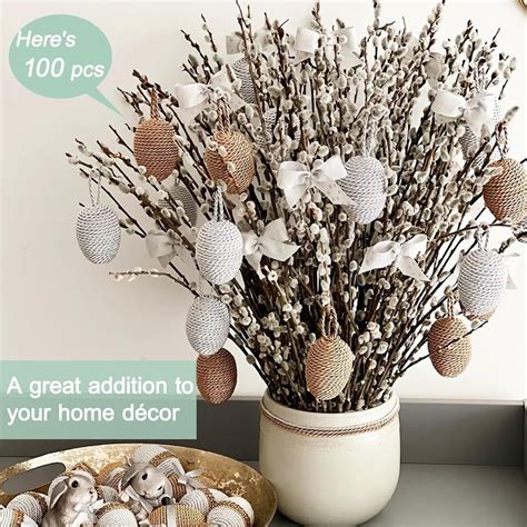 45 Stems 17Real Dried Pussy Willow Branches For Vase100 Natural