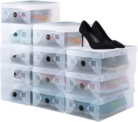 Buzifu Schuhboxen St Ck Transparente Schuhkartons Faltbarer Plastik