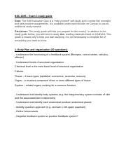 Exam 1 Study Guide Docx BSC 2085 Exam 1 Study Guide Note The