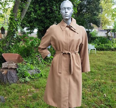 Womens Coat 70s Trench Coat Vintage Trench Spy Coat  Gem