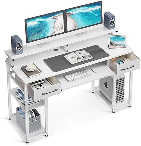 Costway Bureau Informatique Table De Bureau En Mdf Pour Ordinateur