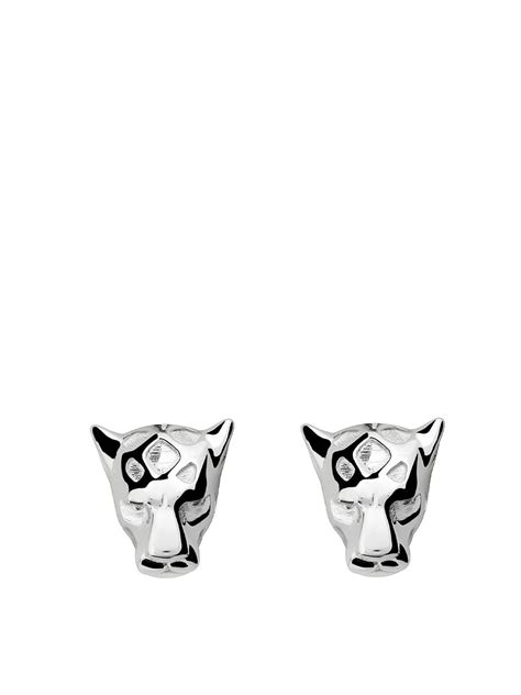 Tane M Xico Jaguar Head Stud Earrings Silver Farfetch Uk