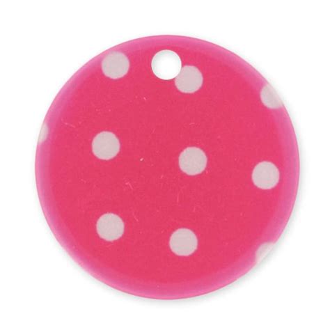 Printed Sequin 20mm Polka Dot Fuchsia X1 Perles And Co