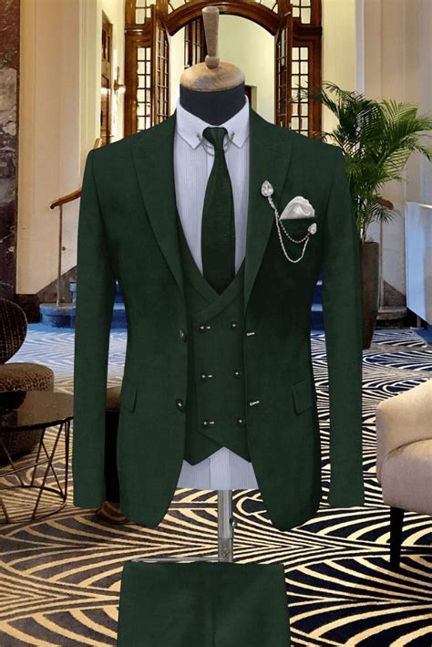 Shop For Emerald Green 3 Piece Suit For Men At Sainly Sainly