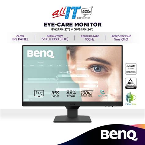 Benq Gw2490 24 Gw2790 27 Fhd Ips Eye Care Monitor 100hz Low Blue Light Flicker Free