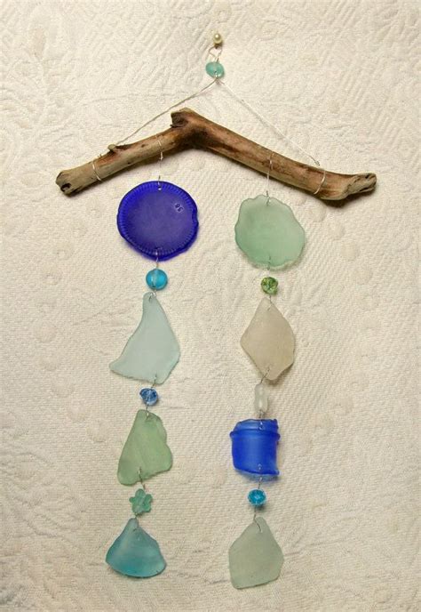 Sea Glass Suncatcher Mobile In Shades Of The Sea Etsy Sea Glass