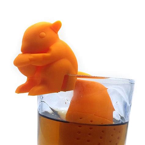 HuaYang Kawaii Silicone Squirrel Shape Tea Leaf Herbal Strainer Filter