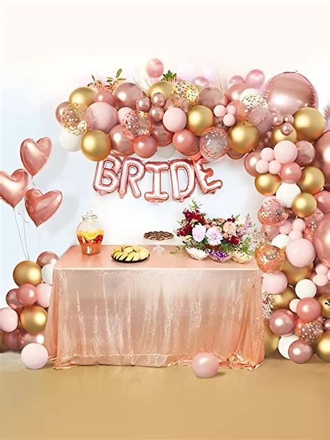 134pcs Rose Gold Balloon Garland Arch Kit Rose Gold Pink White Gold