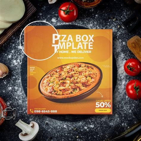 Free Pizza Box Template Psd Mockup Mockup Den