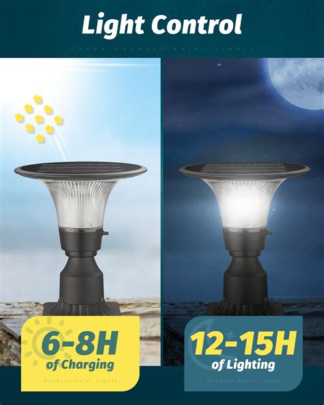 Lovus Solar Post Light Dusk To Dawn Outdoor Post LED Lamp Fixture