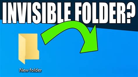 Make An Invisible Folder In Windows Windows Youtube