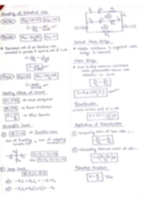 Solution Physics Class Th Current Electricity Formula Sheet Studypool