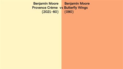 Benjamin Moore Provence Crème Vs Butterfly Wings Side By Side Comparison