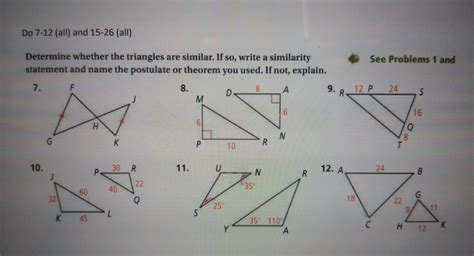 Identify The Similarity Statement Comparing The 3 Triangles